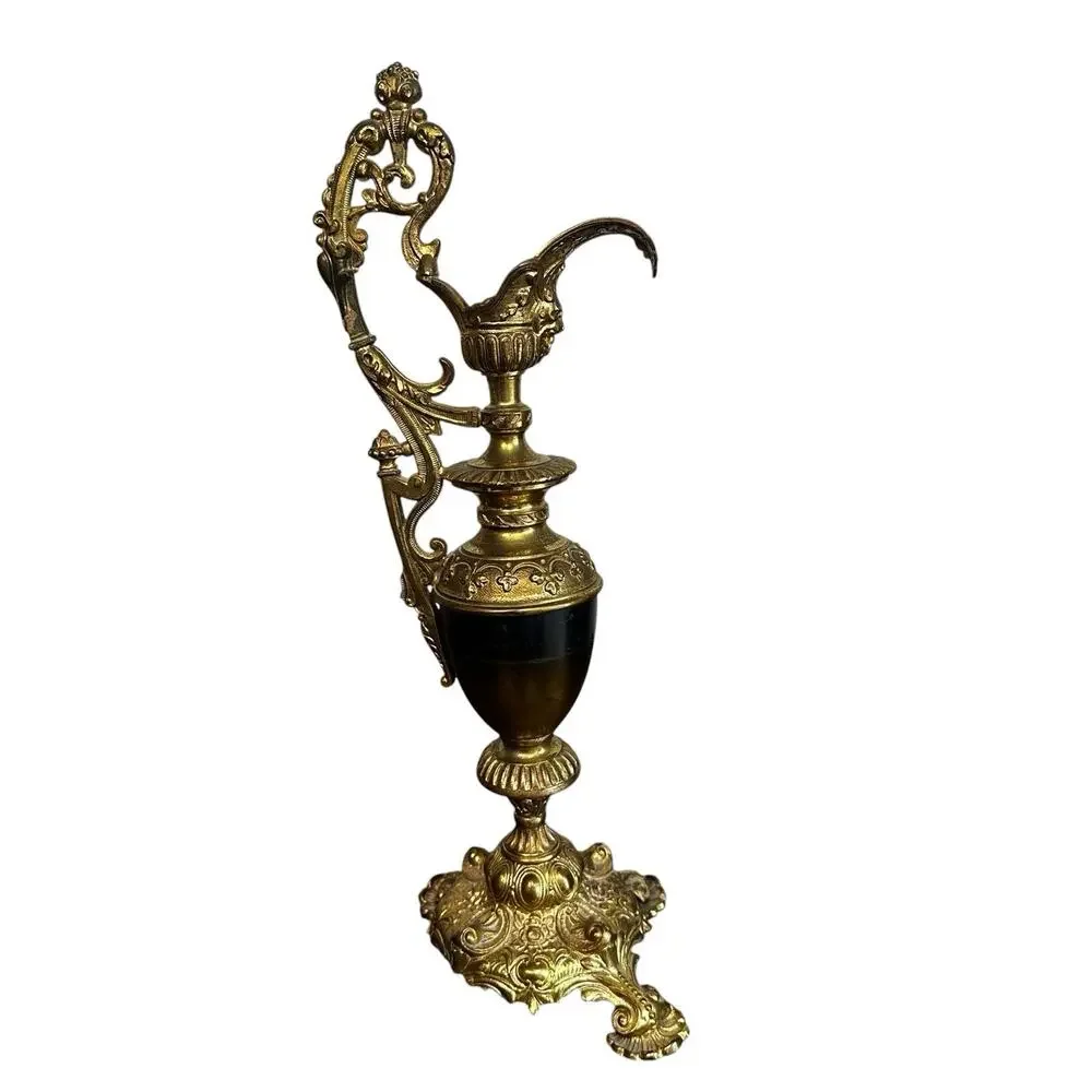 Vintage Ornate 17” Tall Large Brass Ewer Urn Candle Holder Decor *Read*